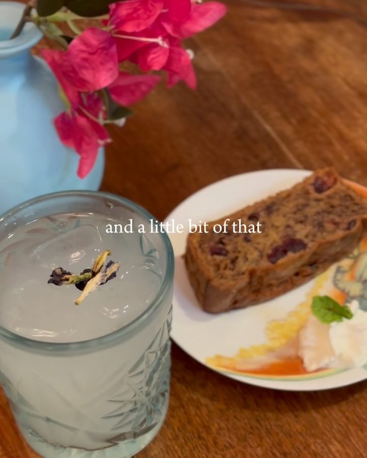 A coffee and a slice of cake at The Petite Cafe